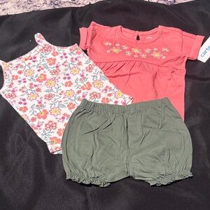 Carter's Pink and Floral Baby Outfit Set